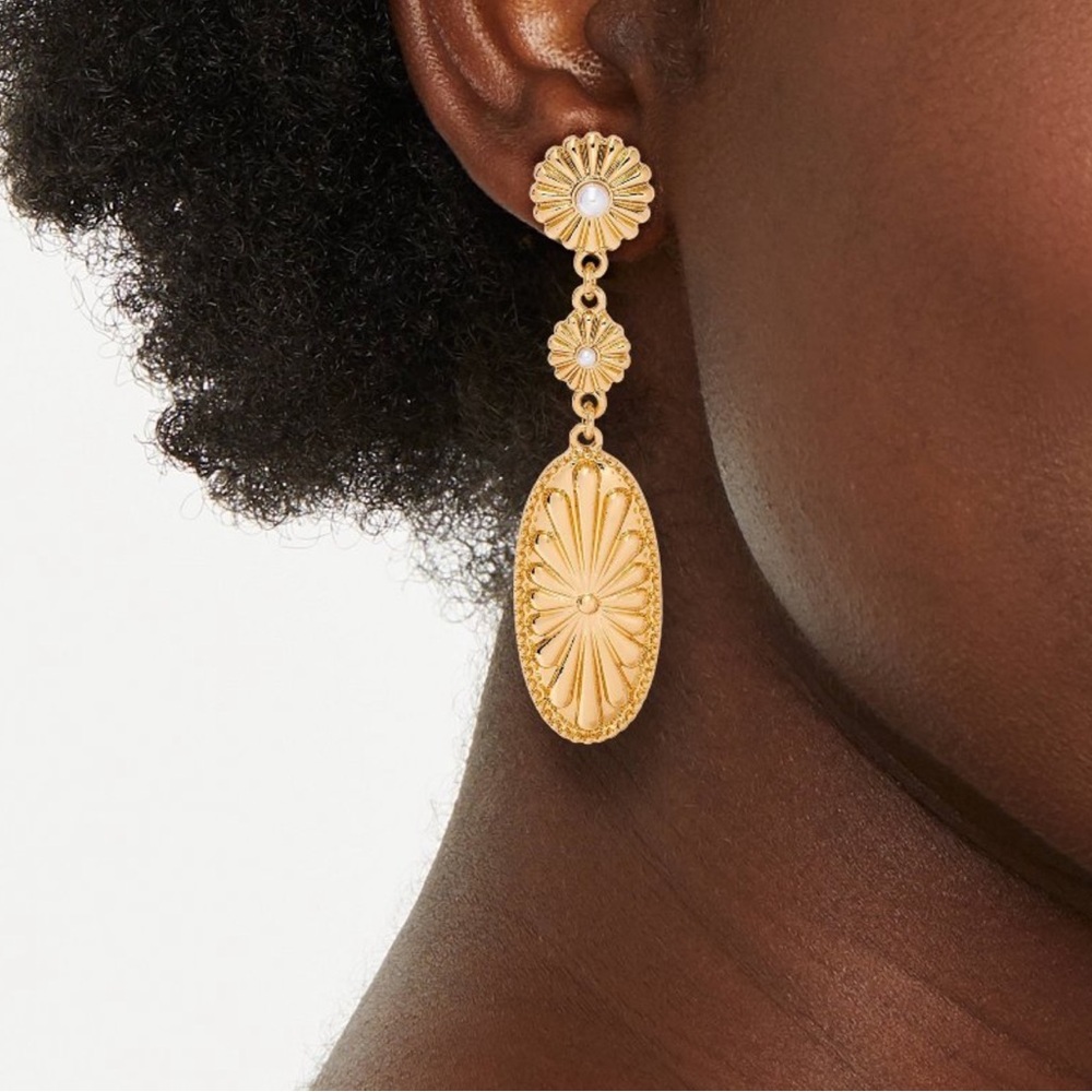 Casted Triple Drop Earrings - Universal
Thread - Gold Tone - New with tags - NWT - Picture 6 of 7